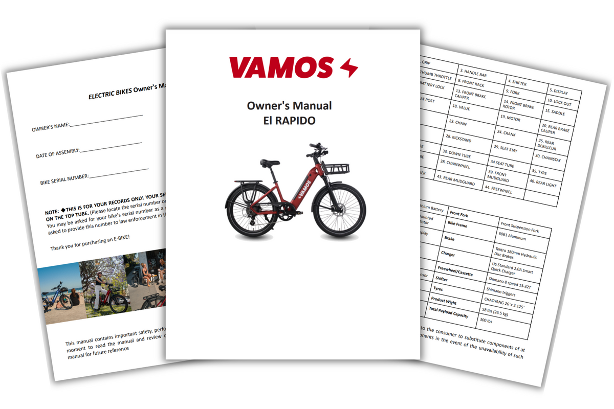 Vamos Rapido Daily Commuter EBike Manual Poster