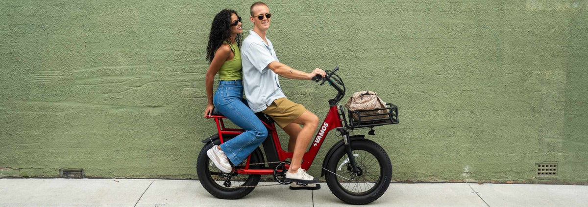 A curated selection of e-bike accessories including helmets, locks, and bags for Vamos electric bicycles.