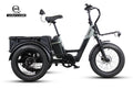 Vamos Papa Grande Pro, a fat-tire 3-wheel electric tricycle in a grey and black color scheme.