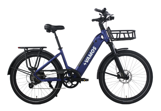 Studio product shot of the Vamos Rapido city commuter e-bike against a clean background.