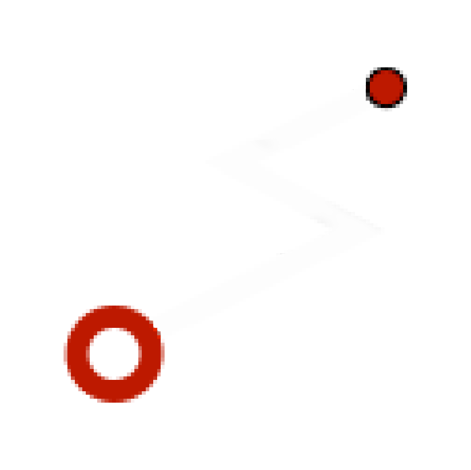 A vector graphics path with a zigzag white line